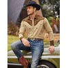 image:imageCOOFANDY Mens Western Cowboy Shirt Embroidered Button Down Long Sleeve ShirtsCotton  Khaki