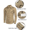 image:imageCOOFANDY Mens Western Cowboy Shirt Embroidered Button Down Long Sleeve ShirtsCotton  Light Khaki