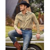 image:imageCOOFANDY Mens Western Cowboy Shirt Embroidered Button Down Long Sleeve ShirtsCotton  Light Khaki