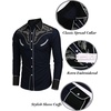image:imageCOOFANDY Mens Western Cowboy Shirt Embroidered Button Down Long Sleeve ShirtsCotton  Navy Blue