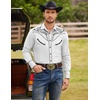 image:imageCOOFANDY Mens Western Cowboy Shirt Embroidered Button Down Long Sleeve ShirtsCotton  Pure White