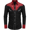 image:imageCOOFANDY Mens Western Cowboy Shirt Embroidered Button Down Long Sleeve ShirtsCotton  Red  Black