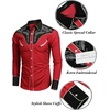 image:imageCOOFANDY Mens Western Cowboy Shirt Embroidered Button Down Long Sleeve ShirtsCotton  Red