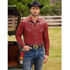 image:imageCOOFANDY Mens Western Cowboy Shirt Embroidered Button Down Long Sleeve ShirtsCotton  Red2