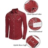 image:imageCOOFANDY Mens Western Cowboy Shirt Embroidered Button Down Long Sleeve ShirtsCotton  Red2