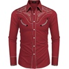 image:imageCOOFANDY Mens Western Cowboy Shirt Embroidered Button Down Long Sleeve ShirtsCotton  Red2