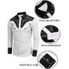 image:imageCOOFANDY Mens Western Cowboy Shirt Embroidered Button Down Long Sleeve ShirtsCotton  White