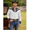 image:imageCOOFANDY Mens Western Cowboy Shirt Embroidered Button Down Long Sleeve ShirtsCotton  White