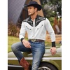 image:imageCOOFANDY Mens Western Cowboy Shirt Embroidered Button Down Long Sleeve ShirtsCotton  White