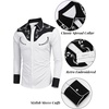 image:imageCOOFANDY Mens Western Cowboy Shirt Embroidered Button Down Long Sleeve ShirtsCotton Whiteblack