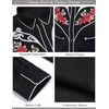 image:imageCOOFANDY Mens Western Cowboy Shirt Long Sleeve Embroidered Shirt Slim Fit Cotton Casual Button Down ShirtBlack Retro Rose