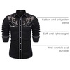 image:imageCOOFANDY Mens Western Cowboy Shirt Long Sleeve Embroidered Shirt Slim Fit Cotton Casual Button Down ShirtBlackpat8