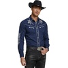 image:imageCOOFANDY Mens Western Cowboy Shirt Long Sleeve Embroidered Shirt Slim Fit Cotton Casual Button Down ShirtBlue