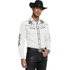 image:imageCOOFANDY Mens Western Cowboy Shirt Long Sleeve Embroidered Shirt Slim Fit Cotton Casual Button Down ShirtWhite