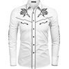 image:imageCOOFANDY Mens Western Cowboy Shirt Long Sleeve Embroidered Shirt Slim Fit Cotton Casual Button Down ShirtWhite