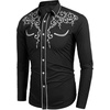 image:imageCOOFANDY Mens Western Cowboy Shirts Long Sleeve Embroidered Shirt Slim Fit Casual Button Down ShirtsBlack