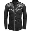 image:imageCOOFANDY Mens Western Cowboy Shirts Long Sleeve Embroidered Shirt Slim Fit Casual Button Down ShirtsBlack