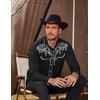 image:imageCOOFANDY Mens Western Cowboy Shirts Long Sleeve Embroidered Shirt Slim Fit Casual Button Down ShirtsBlack