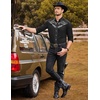 image:imageCOOFANDY Mens Western Cowboy Shirts Long Sleeve Embroidered Shirt Slim Fit Casual Button Down ShirtsBlack Leaf