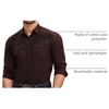 image:imageCOOFANDY Mens Western Cowboy Shirts Long Sleeve Embroidered Shirt Slim Fit Casual Button Down ShirtsBrown