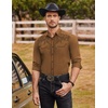 image:imageCOOFANDY Mens Western Cowboy Shirts Long Sleeve Embroidered Shirt Slim Fit Casual Button Down ShirtsCoffee