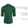 image:imageCOOFANDY Mens Western Cowboy Shirts Long Sleeve Embroidered Shirt Slim Fit Casual Button Down ShirtsDark Green