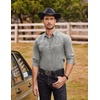 image:imageCOOFANDY Mens Western Cowboy Shirts Long Sleeve Embroidered Shirt Slim Fit Casual Button Down ShirtsGrey