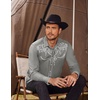 image:imageCOOFANDY Mens Western Cowboy Shirts Long Sleeve Embroidered Shirt Slim Fit Casual Button Down ShirtsGrey