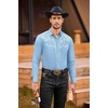 image:imageCOOFANDY Mens Western Cowboy Shirts Long Sleeve Embroidered Shirt Slim Fit Casual Button Down ShirtsLight Blue
