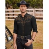 image:imageCOOFANDY Mens Western Cowboy Shirts Long Sleeve Embroidered Shirt Slim Fit Casual Button Down ShirtsPat1