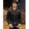 image:imageCOOFANDY Mens Western Cowboy Shirts Long Sleeve Embroidered Shirt Slim Fit Casual Button Down ShirtsPat1