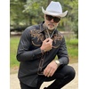 image:imageCOOFANDY Mens Western Cowboy Shirts Long Sleeve Embroidered Shirt Slim Fit Casual Button Down ShirtsPat1