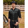 image:imageCOOFANDY Mens Western Cowboy Shirts Long Sleeve Embroidered Shirt Slim Fit Casual Button Down ShirtsPat2