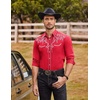 image:imageCOOFANDY Mens Western Cowboy Shirts Long Sleeve Embroidered Shirt Slim Fit Casual Button Down ShirtsRed