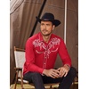image:imageCOOFANDY Mens Western Cowboy Shirts Long Sleeve Embroidered Shirt Slim Fit Casual Button Down ShirtsRed