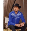 image:imageCOOFANDY Mens Western Cowboy Shirts Long Sleeve Embroidered Shirt Slim Fit Casual Button Down ShirtsRoyal Blue