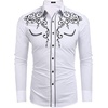 image:imageCOOFANDY Mens Western Cowboy Shirts Long Sleeve Embroidered Shirt Slim Fit Casual Button Down ShirtsWhite