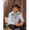 image:imageCOOFANDY Mens Western Cowboy Shirts Long Sleeve Embroidered Shirt Slim Fit Casual Button Down ShirtsWhite