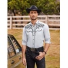 image:imageCOOFANDY Mens Western Cowboy Shirts Long Sleeve Embroidered Shirt Slim Fit Casual Button Down ShirtsWhite