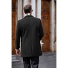 image:imageCOOFANDY Mens Wool Blend Coat with Detachable Plaid Scarfs Notched Collar Single Breasted Pea Coat Trench OvercoatAblack