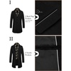 image:imageCOOFANDY Mens Wool Blend Coat with Detachable Plaid Scarfs Notched Collar Single Breasted Pea Coat Trench OvercoatAblack