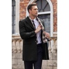 image:imageCOOFANDY Mens Wool Blend Coat with Detachable Plaid Scarfs Notched Collar Single Breasted Pea Coat Trench OvercoatAblack