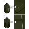 image:imageCOOFANDY Mens Wool Blend Coat with Detachable Plaid Scarfs Notched Collar Single Breasted Pea Coat Trench OvercoatArmy Green