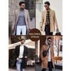 image:imageCOOFANDY Mens Wool Blend Coat with Detachable Plaid Scarfs Notched Collar Single Breasted Pea Coat Trench OvercoatArmy Green