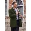 image:imageCOOFANDY Mens Wool Blend Coat with Detachable Plaid Scarfs Notched Collar Single Breasted Pea Coat Trench OvercoatArmy Green