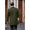 image:imageCOOFANDY Mens Wool Blend Coat with Detachable Plaid Scarfs Notched Collar Single Breasted Pea Coat Trench OvercoatArmy Green