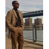 image:imageCOOFANDY Mens Wool Blend Coat with Detachable Plaid Scarfs Notched Collar Single Breasted Pea Coat Trench OvercoatBrown Plaid