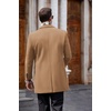 image:imageCOOFANDY Mens Wool Blend Coat with Detachable Plaid Scarfs Notched Collar Single Breasted Pea Coat Trench OvercoatCoffee