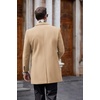 image:imageCOOFANDY Mens Wool Blend Coat with Detachable Plaid Scarfs Notched Collar Single Breasted Pea Coat Trench OvercoatKhaki
