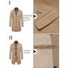 image:imageCOOFANDY Mens Wool Blend Coat with Detachable Plaid Scarfs Notched Collar Single Breasted Pea Coat Trench OvercoatKhaki